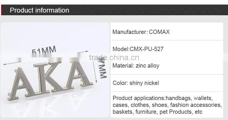 Shiny silver custom 3D metal brand logo