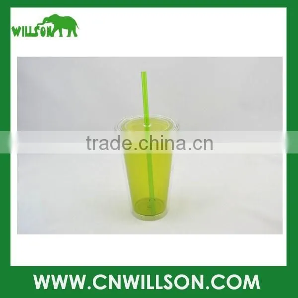 plastic ice cream cup with straw