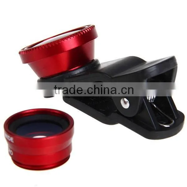 Universal 3in1 Clip Lens Fisheye+Macro+Wide Angle For Smartphones Tablets