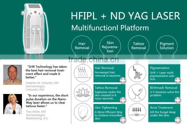 Q Switched Laser Tattoo Removal IPL System Hair Removal