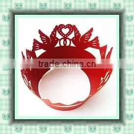 red crown heart cupcake wrapper for 2016 Olympic Game party