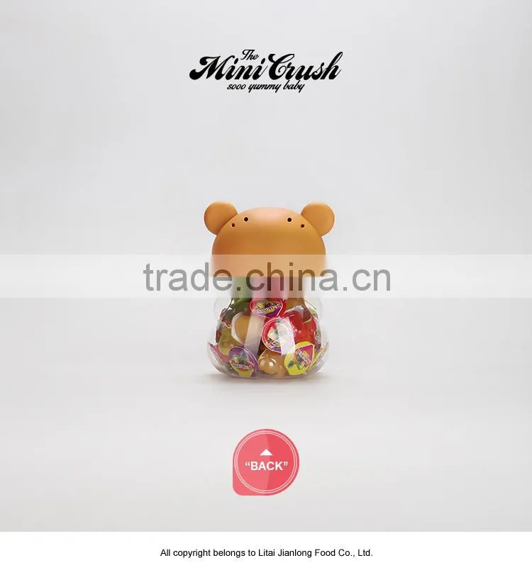 Small plastic candy containers nata de coco confectionery bear cartoon shape jelly candy