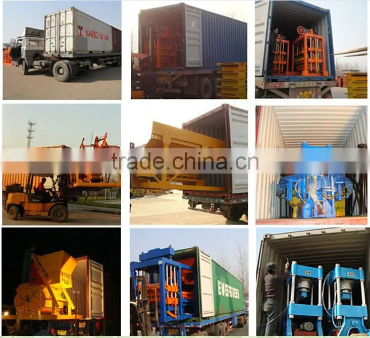 QTJ4-40 vibration motor concrete hollow,paver and curb stone block machine video