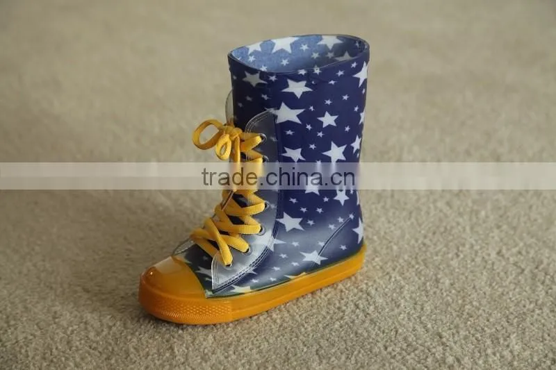 Children Matte Shoelaces PVC Rain Boots