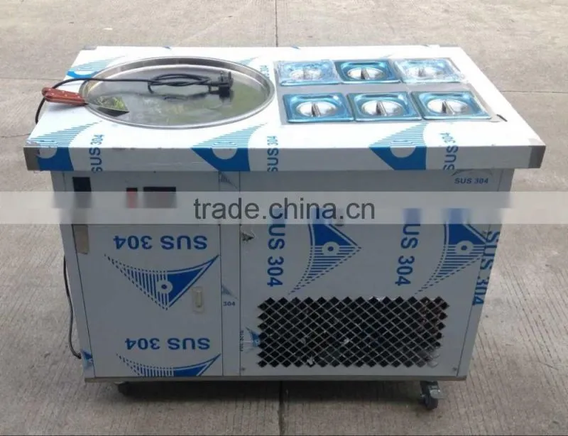 Used commercial double pan fry ice machine for sale