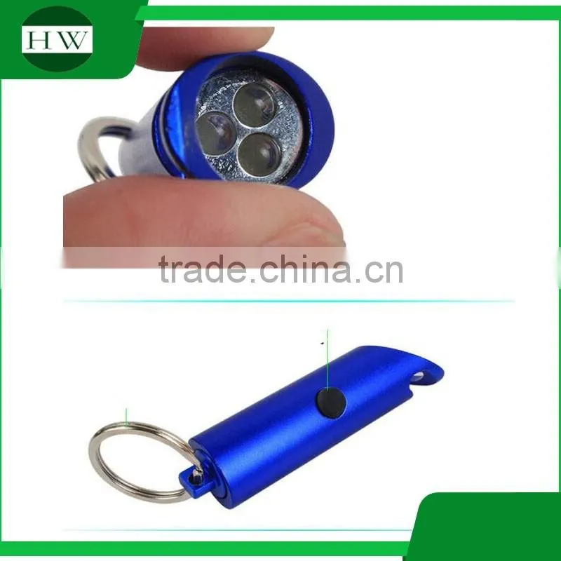 3 LED Bottle Opener Keychain With Light Torch Led Light Opener Mini Aluminum Keyring flashlight