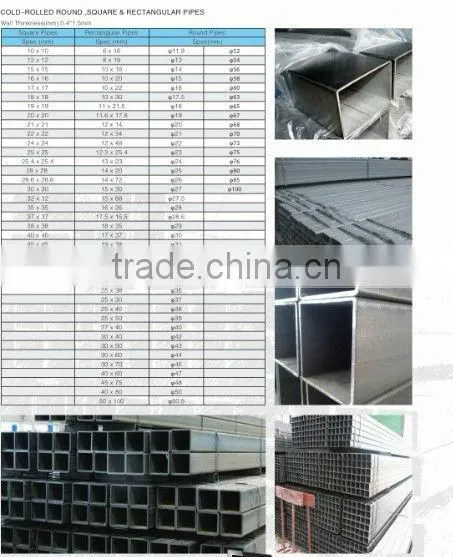ASTM A53 erw Black hot rolled square pipe