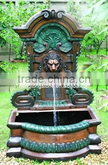 Bronze lion head wall fountain decoration