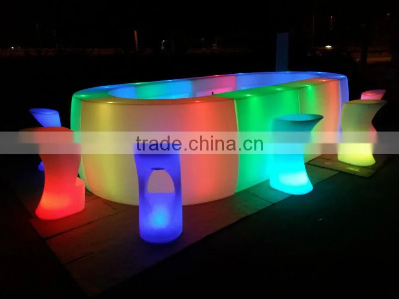 luminous battery operated RGBW color change led bar stool/chair
