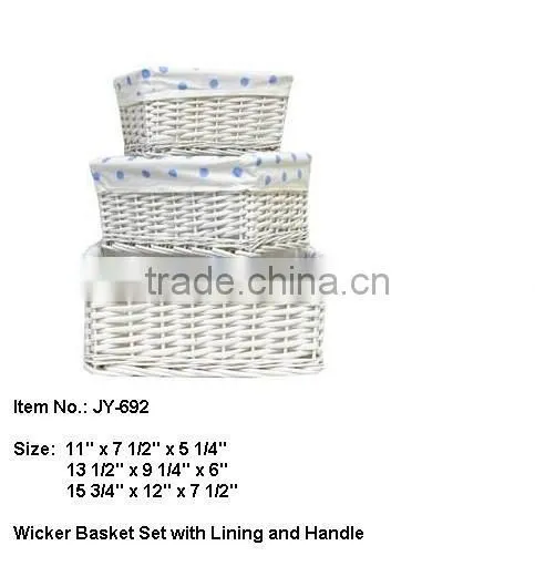 Dark brown wicker laundry basket Set With Liner