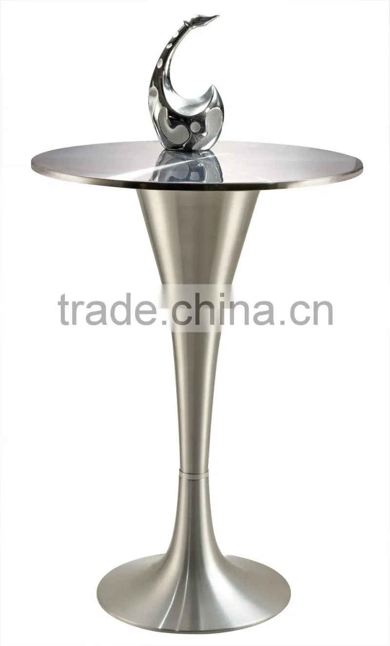 tempered glass top brushed aluminum horn base cocktail table bar table dining table LQ- GT63