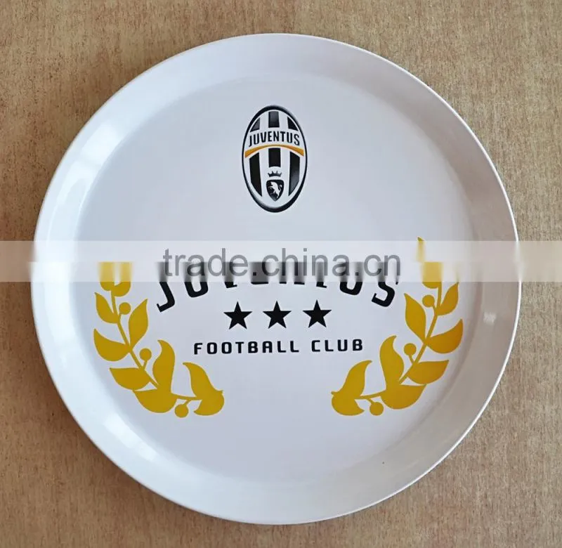 10"Round Shape Ceramic Pizza Plate with Customized Designs