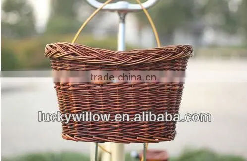 wicker bicycle basket with flower for bicycle (manufacture)