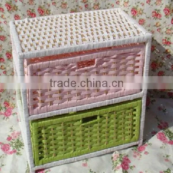 wicker drawer cabinet