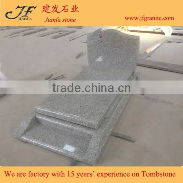 Polished Grey Granite Tombstone And Monument With Classic Design
