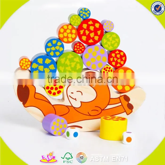 Wholesale intelligent wooden balance blocks game toy funny baby wooden balance blocks game W11F005