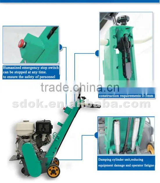 OKX-200 asphalt floor scarifying and milling machine price,gasoline asphalt scarifying and milling machine