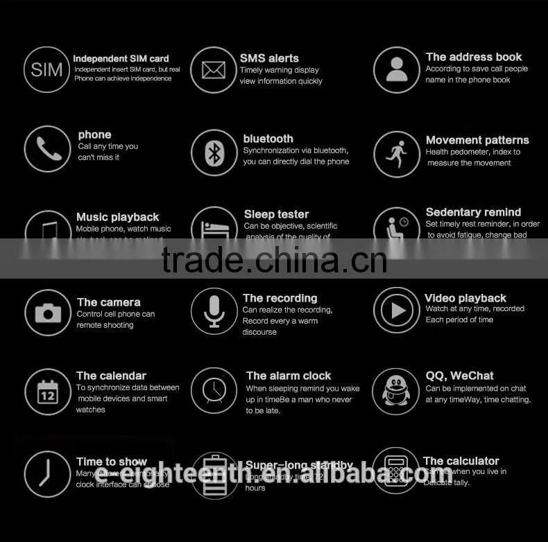 Cheap factory price GT08 waterproof touch screen Bluetooth Android smart watch