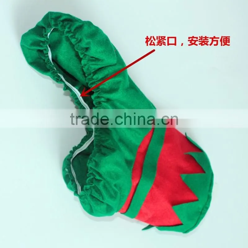 Fancy 3PCS Warm Christmas Toilet Seat Cover And Rug Set Christmas Decorating