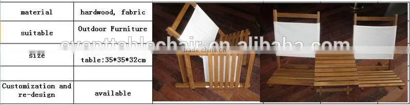 Outdoor furniture wooden beach table and chair
