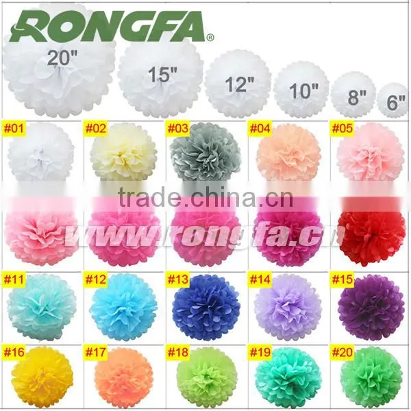 8'' Tissue Paper Pompom Garland For Festival Decoration