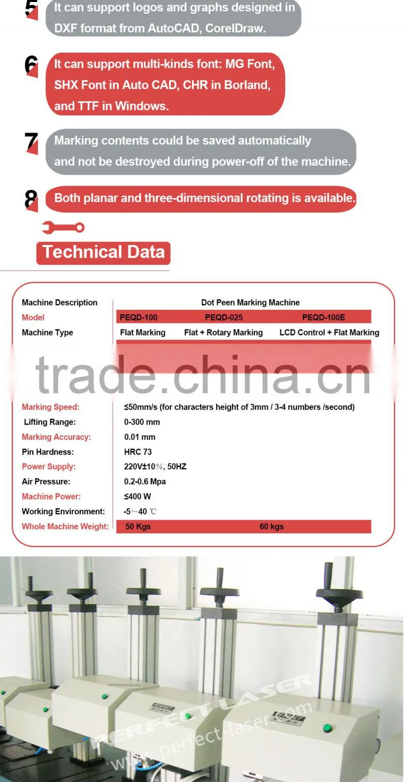 China supplier Vin code Sign nameplate desktop Pneumatic metal parts dot peen marker device