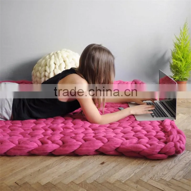 Merino wool Grande Large blankets/Giant knit/Cozy throw Chunky blanket