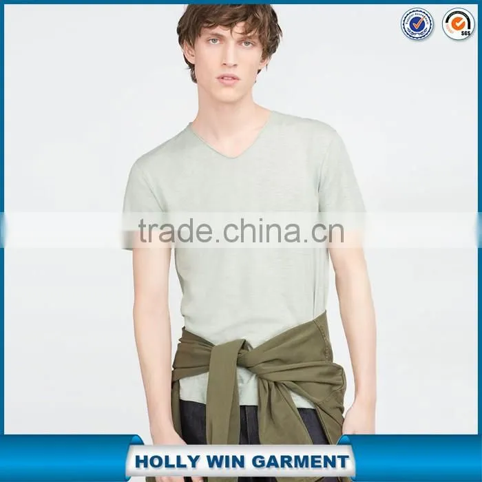 Causal cotton v neck t shirt with wholesale price