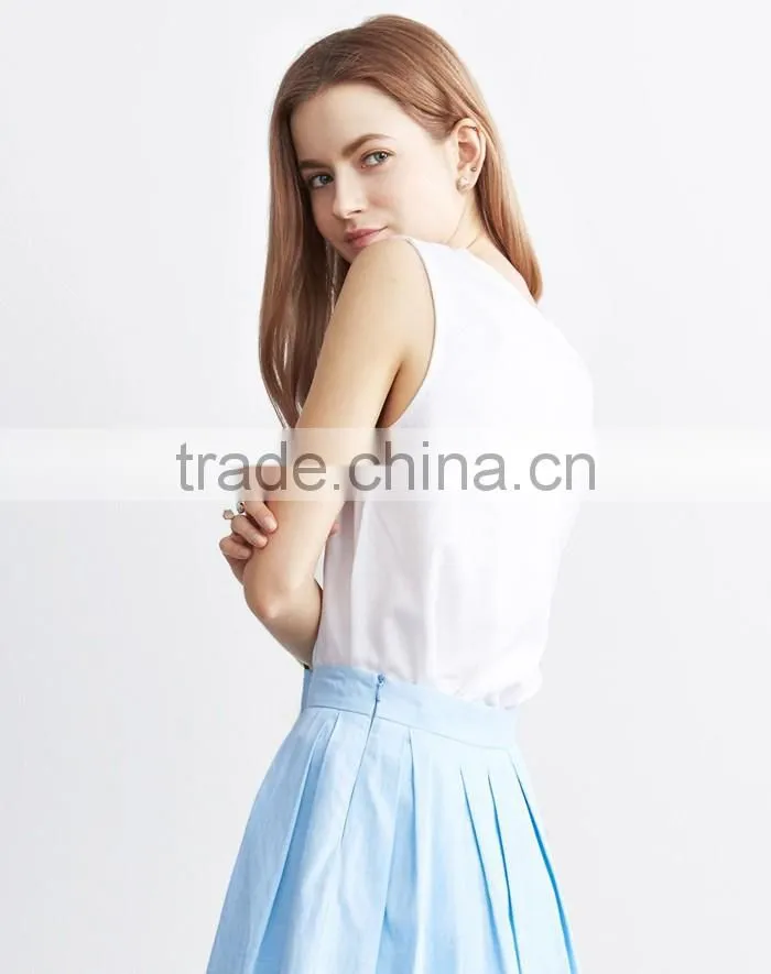 Fashionable lovely printed lady custom singlet