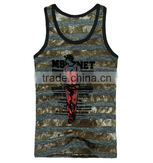 2017 Personalized Your Own Brand Logo Design 95% Cotton 5% Spandex Sport Gym Fitness Tank Top Dry Fit Stringer Vest Men