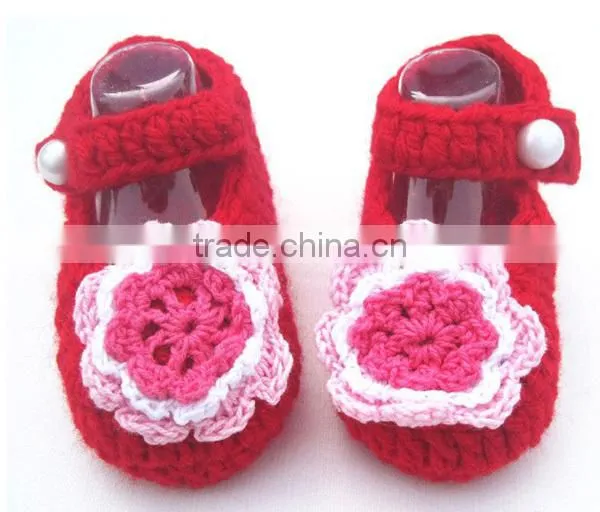 2015 Baby boy boots of striped shoe crochet booties
