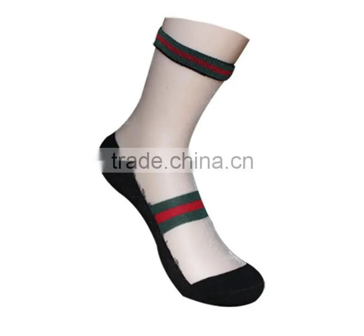 Hot sales Colorful Ultrathin Transparent Beautiful Socks Calcetines Pink Elastic Sock for Womens Crystal Lace Short Women sock