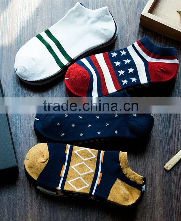 New style different pattern cotton Korean style men wear sport Ankle Invisible Sock compression sock