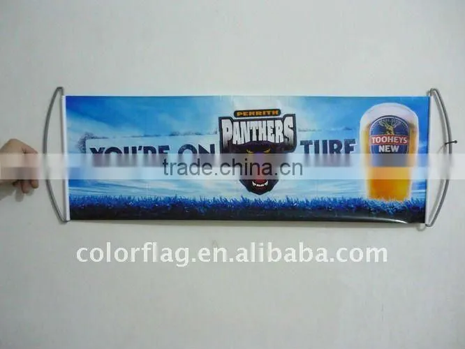 PET hand held rolling banner