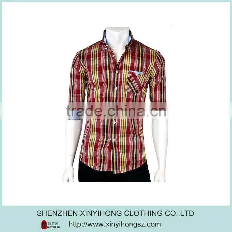 Half Sleeve Cotton Lycra Checked New Design Men Casual Shirts