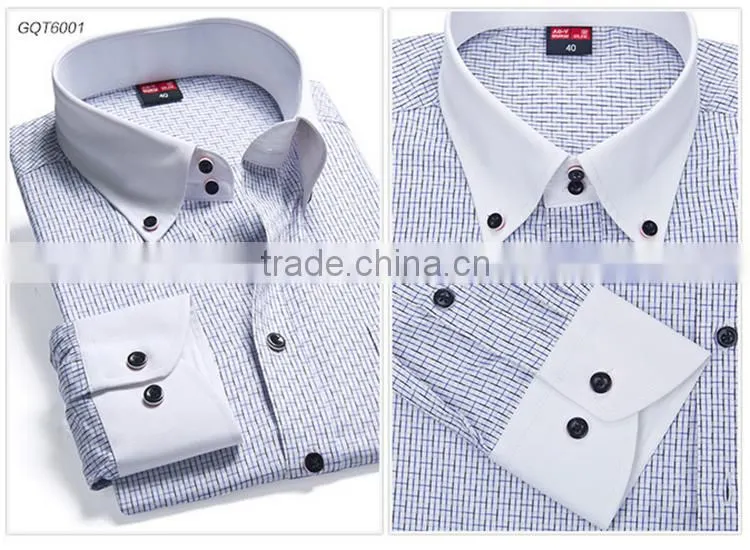 Latest shirt designs for men 2015 long sleeve stripe casual business man shirt
