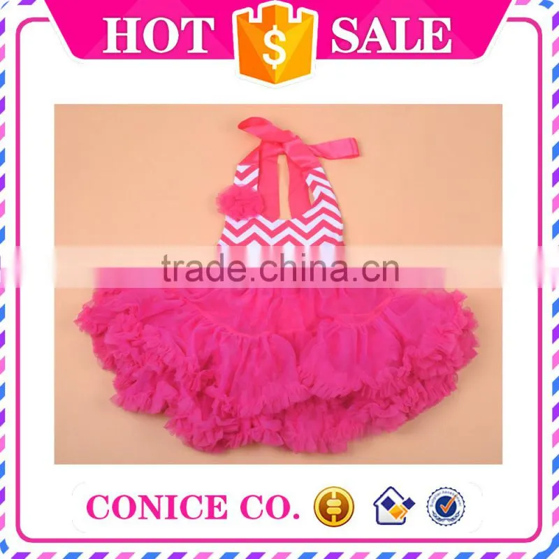 2015 New Design hot sale fashion bareback dress for American baby girls summer Tutu dress