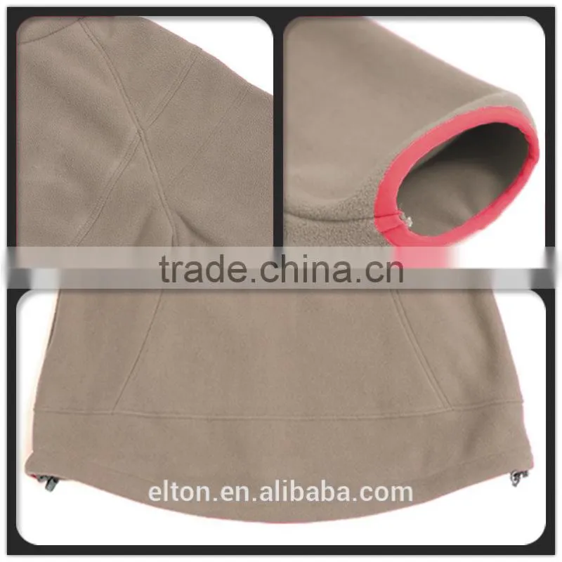 BSCI Factory Contrast Color Women's Polar Fleece Jacket Outdoor Wear