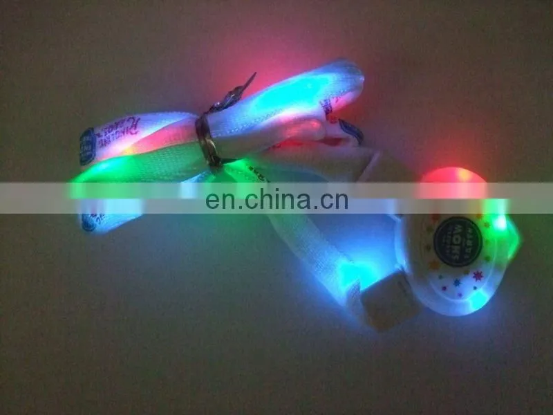 custom led flashing light necklace lanyard,led light up christmas flat lanyard
