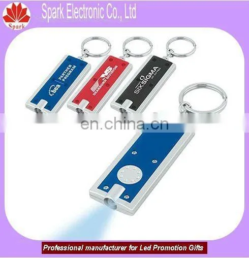 custom printed logo promotional mini led flash ligh key chains