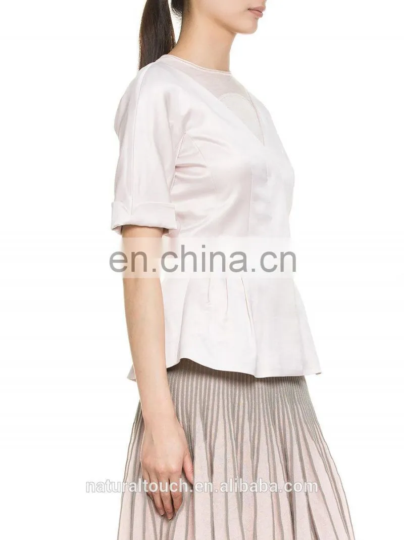 2015 women Classy V-Neck grace ruffles buttom jacket NT10