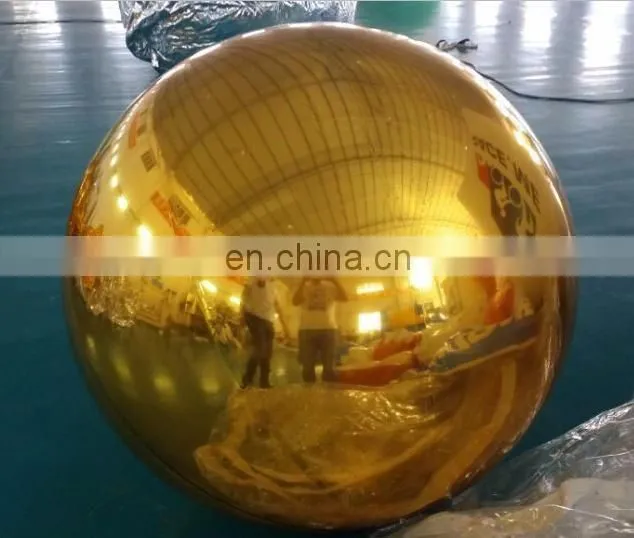 Giant disco inflatable mirror ball, inflatable sliver/gold mirror decorative, reflect sphere balloon for stage