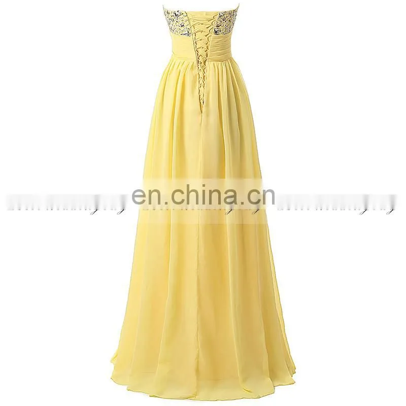 2016 Summer Newest Elegant Formal Sweetheart Sequins Pleats Chiffon Lace-up Prom Dresses