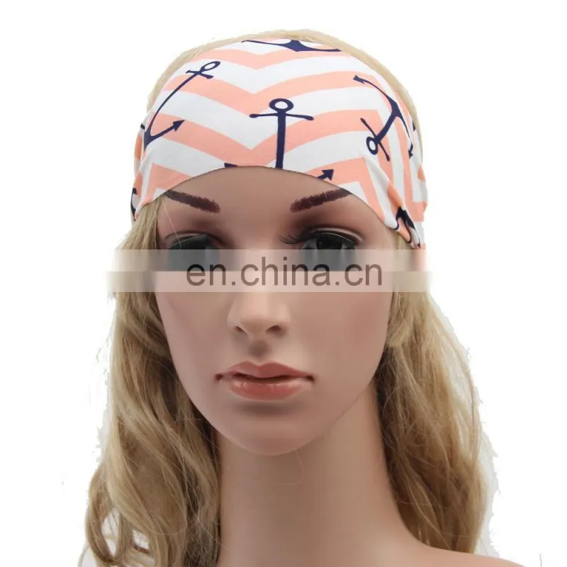 Girls fashion sports coverd elastic yoga Spandex fabric hair bands