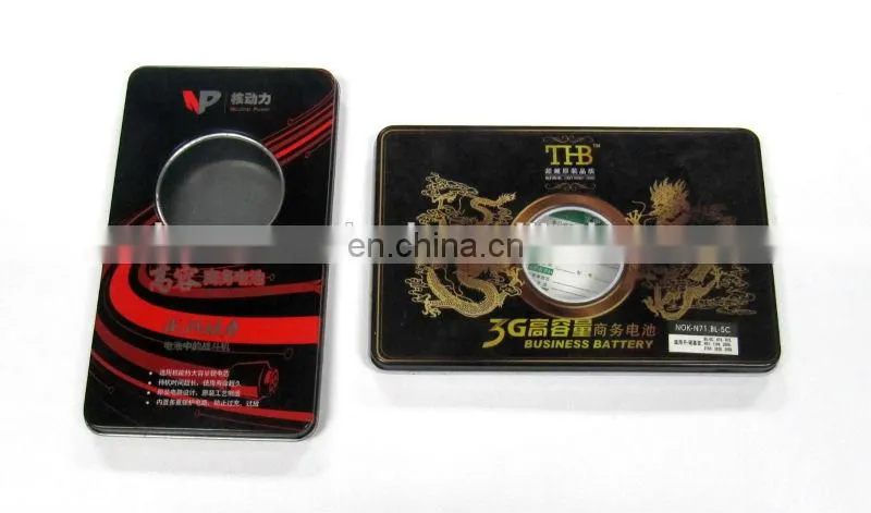 Popular cell battery cigarette tin case with window