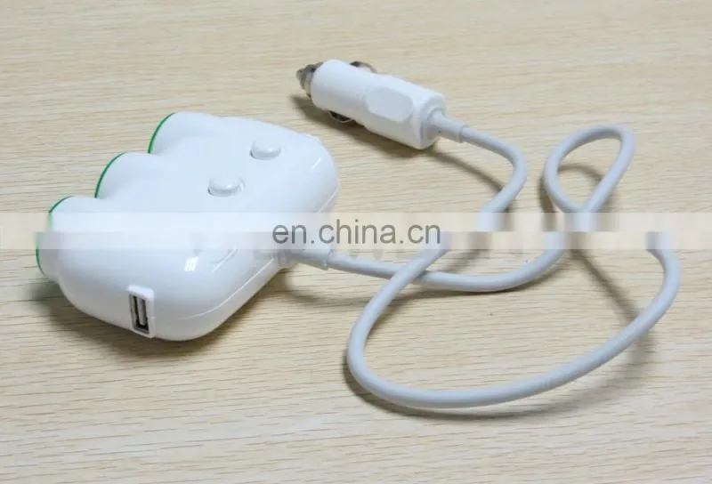 3 Way Auto Dual USB Port Car Cigarette Lighter Socket Adapter Charger for iPhone Samsung Phone