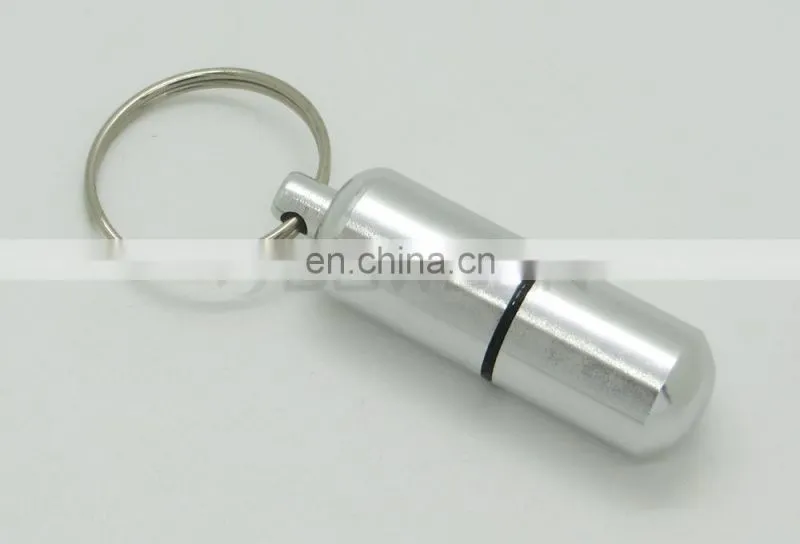 Waterproof Aluminum Medicine Pill Container Box Bottle Case Key Chain Holder