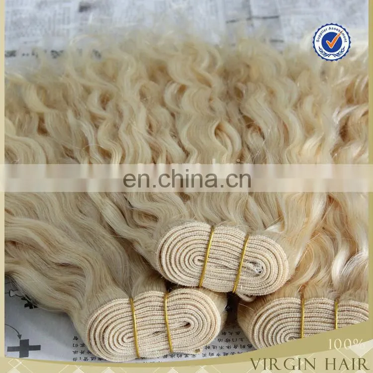 Tangle and shedding free large quantity in stock 100 european 24inch virgin remy blonde brazilian hair weft