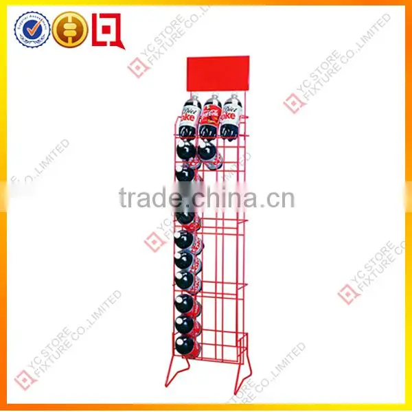 Custom-made metal wire liter plastic bottle display rack