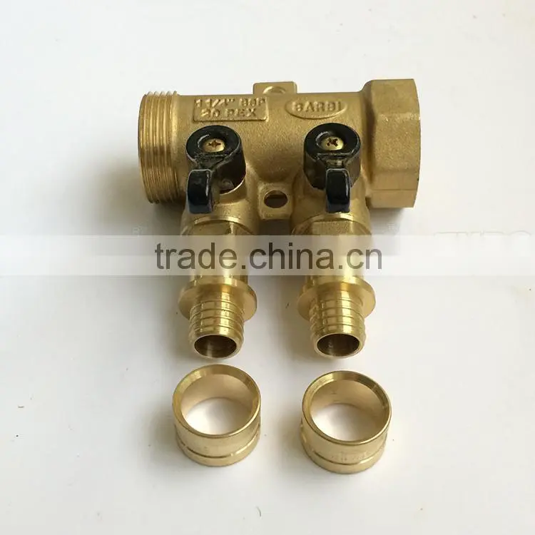 Free sample factory OEM Brazil style Aluminum Handle heating brass manifold with valve